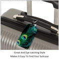 thumbnail image 3 of Square 2Pack PU Leather Peacock Feather Cruise Luggage Tag with Privacy Cover and Name ID Tag for Travel Handbags Backpacks Luggage Tags, 3 of 6