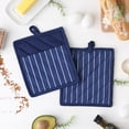 thumbnail image 3 of Nautical Blue Stripe Chef Potholder (Set of 2), 3 of 5