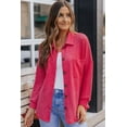 thumbnail image 4 of Women's Pink Waffle Knit Button Up Casual Shirt, 4 of 35