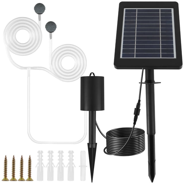 Solar Oxygen Pump Solar Water Air Pump 6V 3W 3 Working Modes Water Oxygen Pump Portable Oxygenation Device Outdoor Adjustable Oxygen Aerator for Fish Tank Pool Pond