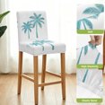 thumbnail image 4 of Turquoise Palm Tree Bar Stool Covers - Stretch Dining Chair Covers Set of 6, Minimalism Summer Coconut Beach Bar Chair Cover Removable Counter Stool Pub Chairs Slipcovers Protectors for Kitchen/Cafe, 4 of 9
