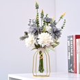 thumbnail image 2 of Fake Artificial Flowers Arrangements Centerpiece Table Decorations Like Real Silk Flowers Bouquets Wedding Centerpieces for Table Faux White Blue Dahlia Home Kitchen Garden Party Decor, 2 of 7