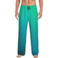 thumbnail image 1 of Balery Green Turquoise Teal Pantalones de pijama para hombre, pijama ultraligero, pantalón de descanso-Small, 1 of 6