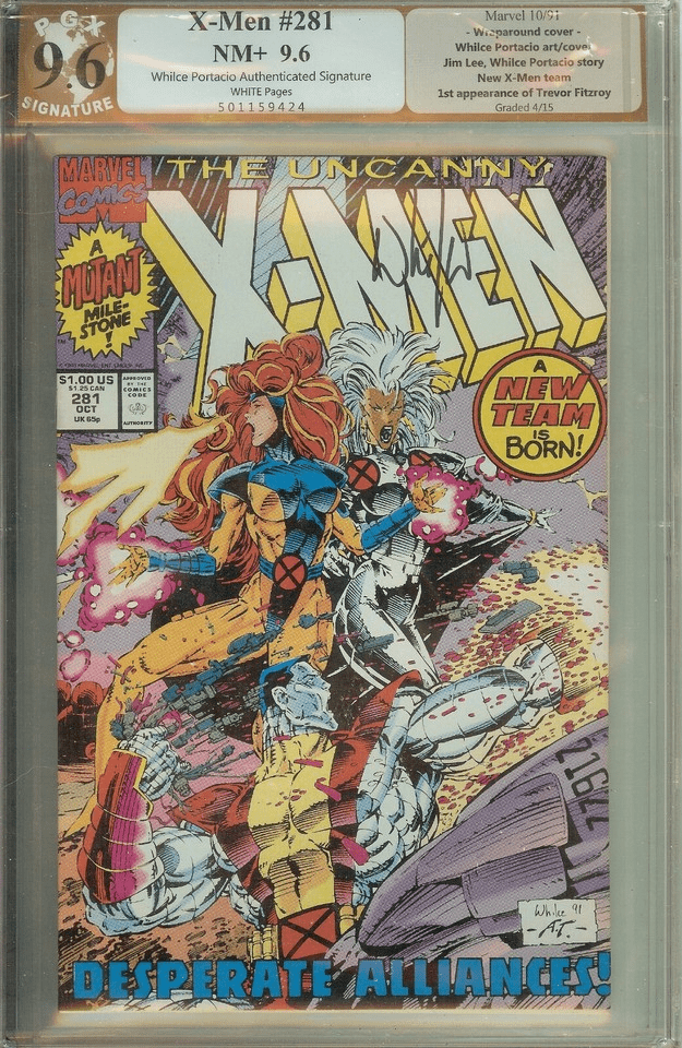 X-Men #281 PGX 9.6 Signed Whilce Portacio