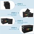 thumbnail image 3 of VICTORICH Large Child Collapsible Toy Storage Fabric 32 gal Kids Room Toy Chests, with 1x Extra Large Toy Storage Box with Lid, Black, 3 of 9
