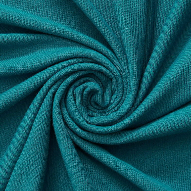 FabricLA Cotton Spandex Jersey Knit Fabric by The Yard 12OZ - 58/60 Inches  (150 CM) Wide - Ultra Soft Cotton Spandex Blend - Baby Blue, 5 Continuous  Yards 
