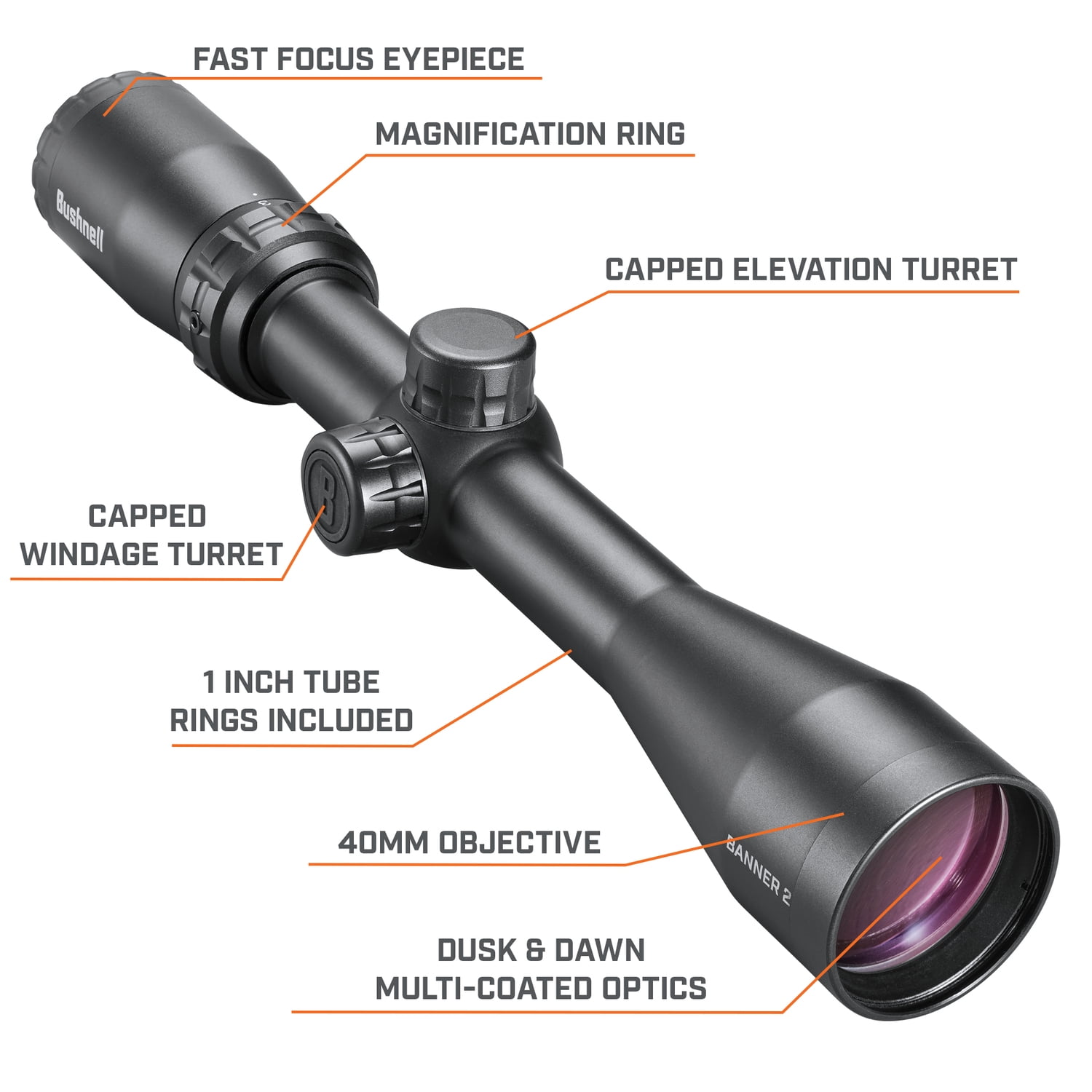 Bushnell scope 3x9 ズーム Prime™ 3-9x40, MOA Reticle Hunting Riflescope | Bushnell