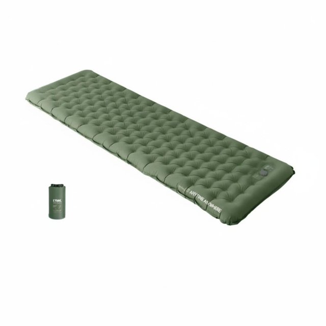 Abbraccia Colchón de camping individual, esterilla inflable automática, nylon ripstop 30D, portátil