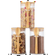 thumbnail image 2 of Frascos de vidrio herméticos de 25 oz con tapas de cucharas de bambú Recipiente para avena durante la noche Tarro decorativo para almacenar alimentos en la barra de café, 2 of 8