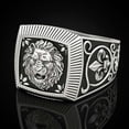 thumbnail image 5 of PikaLF Lion Head Ring for Men, Norse Viking Roaring Lion Ring Vintage Engraved Carved Band Rings, Punk Hip Hop Lion Signet Ring, Lion Totem Amulet Ring, Gothic Animal Lion Jewelry Gift for Men, 5 of 5