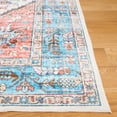 thumbnail image 4 of SAFAVIEH Washable Printed Rug Lanford Medallion Polyester Machine Washable Area Rug, Turquoise/Red, 4' x 6', 4 of 9