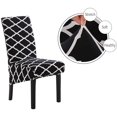 thumbnail image 3 of Stretch Dining Chair Slipcovers, Removable Washable Soft Spandex Geometric Print Large Dining Room Chair Covers for Kitchen Hotel Table Banquet (2 Per Set, Black), 3 of 7