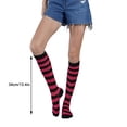 thumbnail image 3 of Calcetines a rayas hasta el muslo Qarigey Estilo simple Juegos deportivos Día de San Valentín Fiesta de Halloween Raya ancha Fucsia Type3, 3 of 3