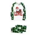 thumbnail image 2 of Odeerbi Christmas Pajamas for Family Holiday Long Sleeve Family Christmas Pajamas Matching Sets Mom Parent Child Printed Loungewear Set Two-Piece Sleepwear Xmas PJs Set Green, 2 of 4
