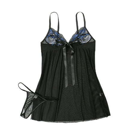 

Strapless Bras for Women Women s Elegant Lingerie See-Through Dress Thong Shoulder Strap Pajamas Dress Womens Lingerie Sexy Shapewear for Women Tummy Control New Arrival Blue M