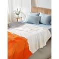 thumbnail image 4 of Burnt Orange Grey California King Size Flat Sheet, Wrinkleproof & Fadeproof Cooling Flat Bed Sheet Only, Abstract Modern Geometric Oil Painted Breathable Soft Bedding Top Sheets 108 x 98 Inches, 4 of 8