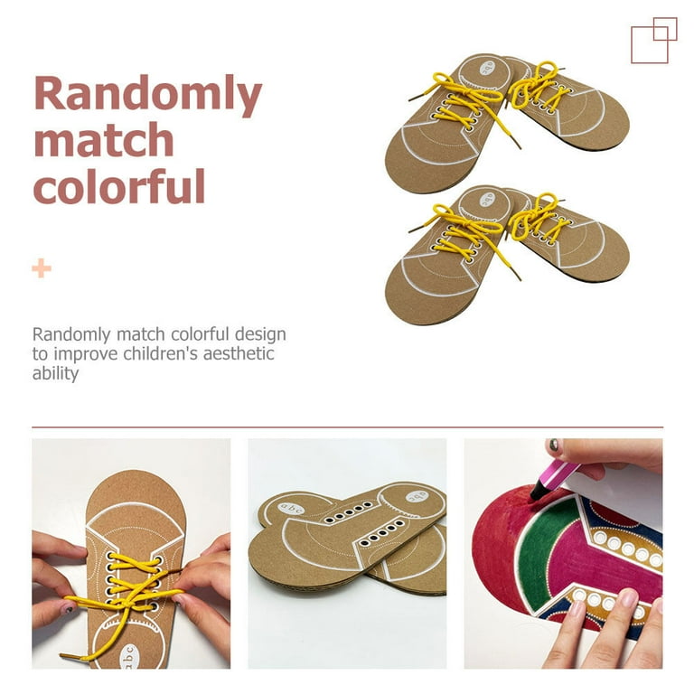 Shoe Tying Teaching Kit Learn How to Tie Shoes for Kids 2 Sets Shoelace Toy Self Made Laces Practicing Toys Child Walmart