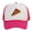 White/Hot Pink, variant on Adult Men's Pepperoni Pizza Slice Rope Foam Trucker Hat, White/Brown