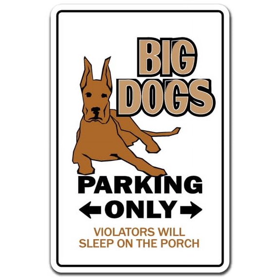 BIG DOGS Novelty Sign pets funny warning pitbull great dane animal lover big man