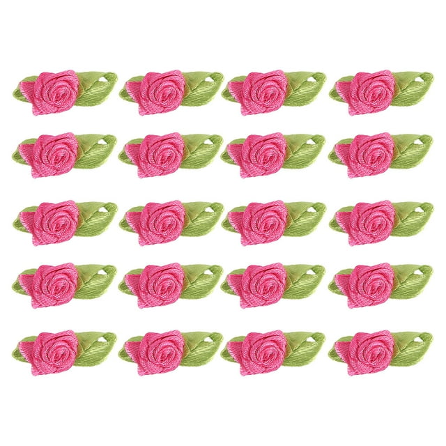 relayinert 100piece Easy To And Beautiful Ribbon Flowers For DIY Projects Versatile Satin Ribbon Flowers Rose Red 1Set