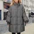 thumbnail image 2 of iOPQO Puffer Coat Women Womens Long Winter Coat Parka Jacket Women Stand Collar Jacket Women Warm Coats for Women Warm Winter Coats for Women Casual Outerwear Gray S, 2 of 6