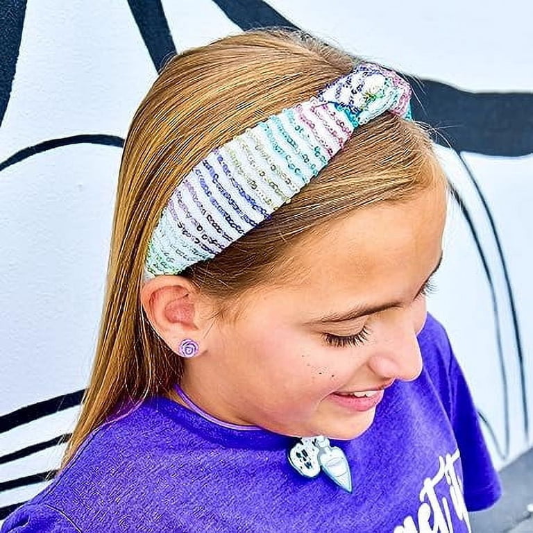 FROG SAC Knotted Headband for Girls, Sequin Top Knot Hair  display picture 1