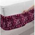 thumbnail image 2 of Romantic Bed Skirt, Feminine Pattern of Wild Peony Flowers Summer Season Botany Artwork, Elastic Bedskirt Dust Ruffle Wrap Around for Bedding Decor, 4 Sizes, Dark Magenta and Pink, by Ambesonne, 2 of 2