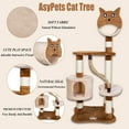 thumbnail image 6 of Fashionwu 50” Cat Tree -Pet Furniture Cat Tower, Multi-Step Cat Condo with Sisal-Covered Scratching Posts &2 Plush Rooms for Cats or Kittens, Cat Climbing Stand Cave, 6 of 9