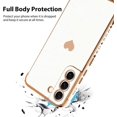 thumbnail image 3 of Compatible with Samsung Galaxy S21 Case Love Heart Plating Electroplate Luxury Elegant Case Camera Protector Soft TPU Shockproof Protective Corner Back Cover Galaxy S21 Case -White, 3 of 10