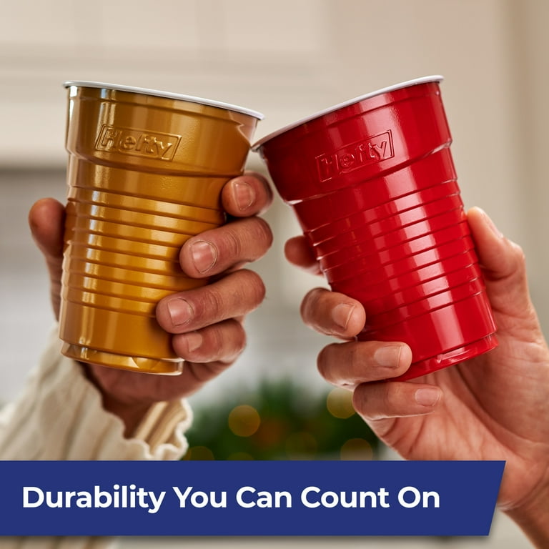 Hefty Disposable Party On! Colorful Plastic Cups, 16 Ounce, 100 Count,  Assorted Holiday Colors - Walmart.com