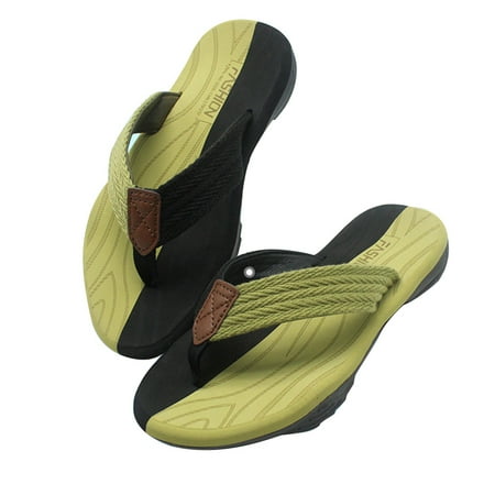 

Men s Summer Flip-flops Contrast Color Swiftwater Wave Beach Sandals with Cloth Thongs Soft Rubber EVA Sole for Outdoors 44 Black Green