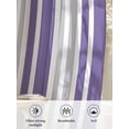 thumbnail image 6 of Sheer Curtains 54 Inch Length 2 Panels Set for Kitchen, Purple Grey Stripe Semi Sheer Curtains for Windows, Farmhouse Minimalist Striped Voile Window Treatments Rod Pocket Curtain, 6 of 7