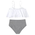 thumbnail image 2 of CEHVOM Women Printing Small Fresh Solid Color Swimsuit Split Bikini Set Swimwear, 2 of 4