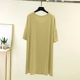 thumbnail image 5 of Kaemgyyd Nightgowns for Women Short Sleeve Round Neck Sleepshirt Soft Casual Pajama Sleep Dress Home Daily Wear Sleepwear（Yellow,One Size）, 5 of 5