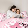 thumbnail image 5 of Erosebridal Pink Cheetah Pattern 7pcs Bedding Comforter Set For Bowknot Girls,Chic Leopard Letter Q Initial Print Queen Bedding Sets,Pink Reversible, 5 of 7