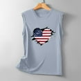 thumbnail image 5 of Usmisi 4th of July Tank Tops Independence Day Patriotic Shirts Loose Fit Racerback Vest Womens Fashion Heart American Flag Print Crewneck Sleeveless Summer Blouses Gray xxl, 5 of 5