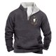 thumbnail image 1 of Sudadera sin capucha para hombre, informal, a la moda, con cuello alto, estampado, con cremallera, jersey de manga larga, blusa de poliéster para hombre, 1 of 3