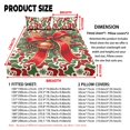 thumbnail image 2 of Yspwyqan Christmas Bow Full/Queen Fitted Sheet Set, 3 Piece Soft Microfiber Bedding Set with Candy Cane Snowflake Print, Includes 1 Fitted Sheet & 2 Pillowcases for Holiday, 2 of 3