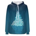 thumbnail image 4 of Chandail en Molleton Oversize de Noël pour Femmes Mode Imprimé Pull Tops Manches Longues Blouse à Capuche Chandail en Molleton Cadeau de Noël en Solde, 4 of 5