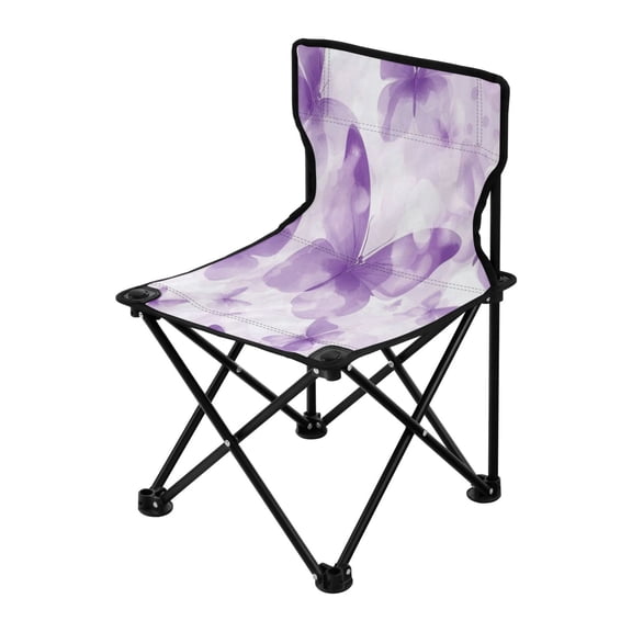 Outdoor Folding Chair 14.46x14.46x22.83 Inches, Camping Folding Chair Easy to Carry Ideal for Outdoor Picnics Camping Park Fishing Pretty Big Purple Butterfly