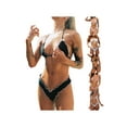 thumbnail image 3 of Caoirhny Women's Summer Bikini Set, Conch/Fruit/Floral Print Halter Bra with Low Waist Thong Mini Bow Swimsuit, 3 of 8