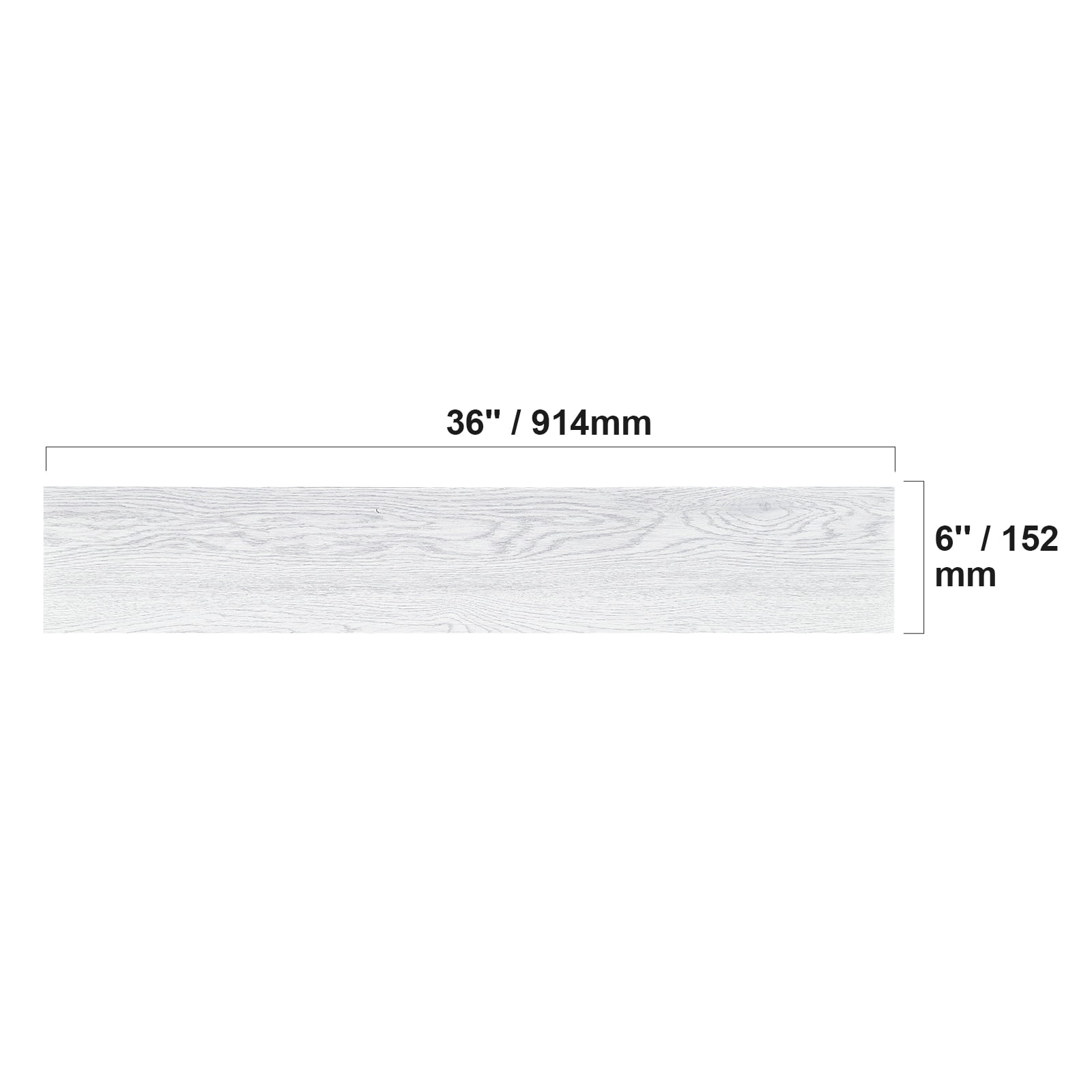 KFFKFF 36 Pieces White Wood Grain Self Adhesive Vinyl Floor Tiles 2.5mm Thick Light