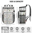 thumbnail image 3 of Travel Cooler Bag - White Dinosaurs Names Species Pattern Camping Beer Cooler Backpack with Bottle Opener- Waterproof Insulated Picnic Backpacks - Cooler Bag for Beach, 3 of 6