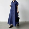thumbnail image 2 of Yuyuzo Robe Chemise Longue à Boutons pour Femme Été Décontractée Sans Manches en Coton et Lin Robe à Revers Col en V Robe Maxi Évasée, 2 of 6