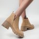 thumbnail image 2 of NECHOLOGY Botas Mujer Adulto Femenino Zapatos Botines para mujer Tacones gruesos Tacones Punta redonda Botas Botas de otoño e invierno para niños (Beige, 9), 2 of 7