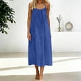 thumbnail image 2 of vigerkar Backless Dresses for Women Open Back Halter Maxi Dress Sleeveless Long Lounge Dress Spring Lounge Dresses (Blue, XL), 2 of 6