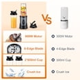 thumbnail image 3 of KOIOS 900W Smoothie Blender, Personal Blender for Shakes and Smoothies with 2 No-BPA 22 oz Portable Blender Bottles and To-Go Lids, Single Serve Mixer Blender for Juices Baby Food, Nutritious Recipe, 3 of 5