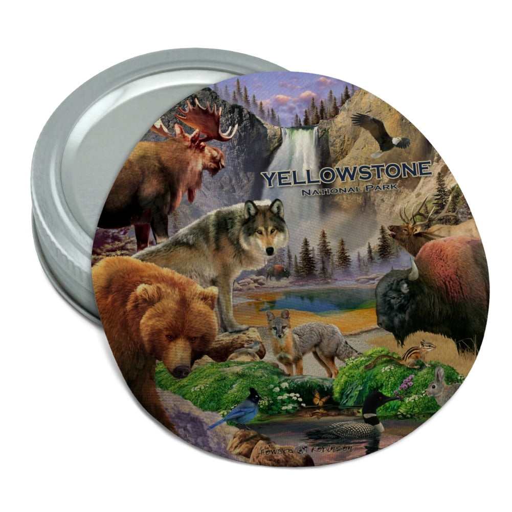 Yellowstone National Park Wildlife Pencil Case | Wolf Bear Fox Bison Zipper Pouch For School & Travel