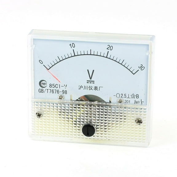 Unique Bargains DC 0-30V Rectangle Shape Analog Panel Voltage Gauge Voltmeter