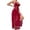 A-Red411, variant on XIAONU Women's Sheer Lace Chemise With Bow Spaghetti Strap Side Slit Maxi Nightgown Lightweight Romantic Sleepwear Dress